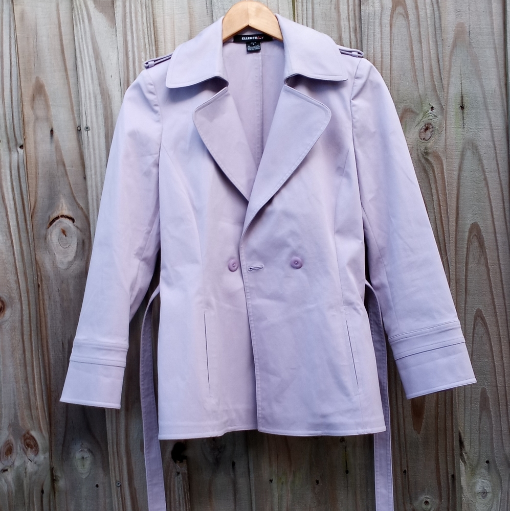 Ellen Tracy lavender Trench Coat.
